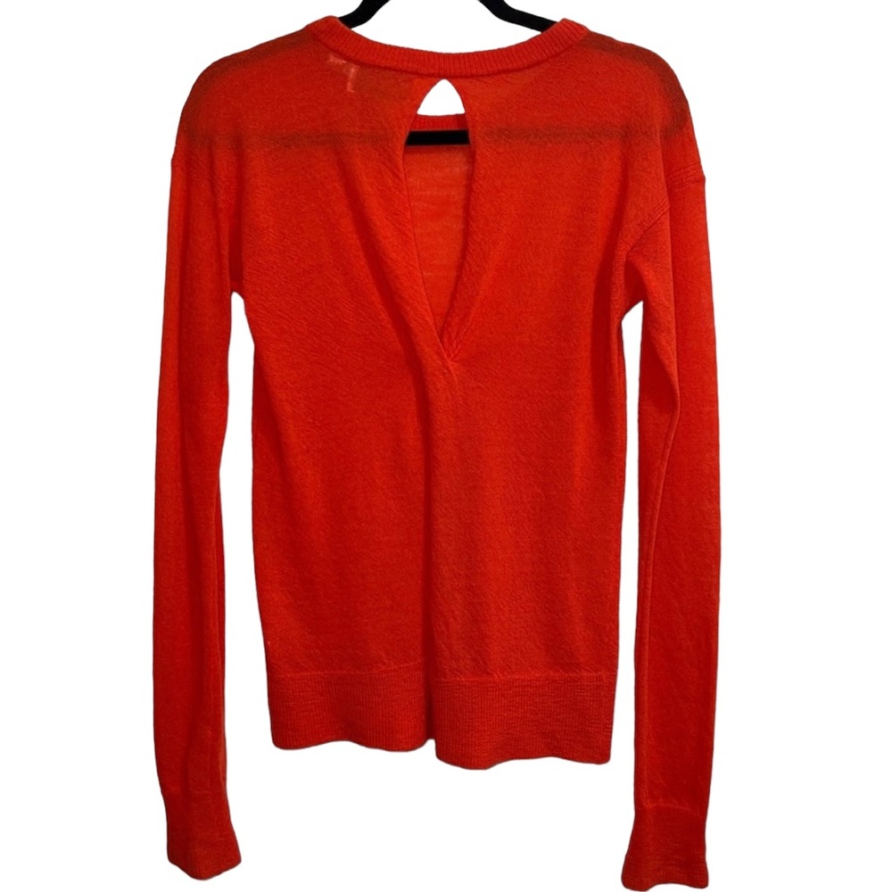 A.L.C. Orange 100% Wool Twist Back Sweater